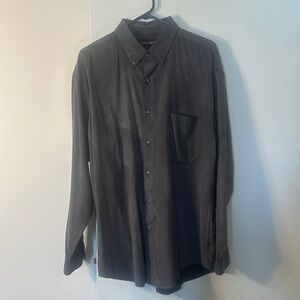 croft & barrow Black Long-Sleeve Button-Down Shirt